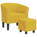 vidaXL Fauteuil cabriolet avec repose-pied jaune velours