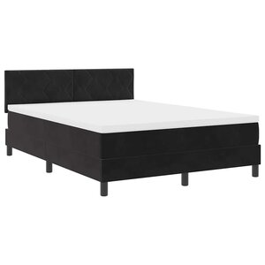 vidaXL Lit à ressorts avec matelas Noir 160 x 200 cm tissu