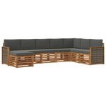 vidaXL Ensemble de canapés d'extérieur 6 Pièces Naturel et Anthracite
