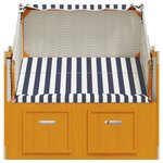 vidaXL Strandkorb avec auvent résine tressée et bois solide blanc bleu