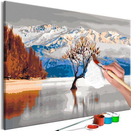 Tableau à peindre par soi-même - wanaka lake l x h en cm 60x40