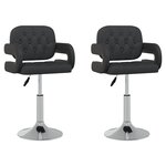 vidaXL Chaises à manger pivotantes lot de 2 noir similicuir