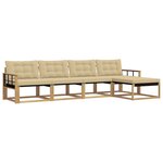 vidaXL Ensemble de canapés d'extérieur 5 Pièces Blanc et Beige