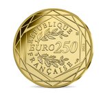 Monnaie de 250€ en Or - Mascotte - Jeux Olympiques 2024 Le drapeau des Jeux Olympiques - Qualité BU Millésime 2023