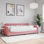 vidaXL Lit de jour avec matelas rose 100x200 cm velours