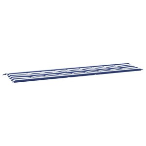 vidaXL Coussin de banc de jardin rayures bleues et blanches 200x50x4cm