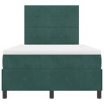 lit box spring vidaXL avec matelas vert foncé petit double en velours