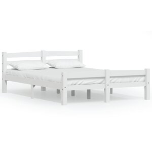 vidaXL Cadre de lit sans matelas blanc bois de pin massif 120x200 cm