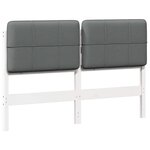vidaXL Tête de lit capitonnée Blanc et gris clair 140 cm Pin massif