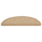 vidaXL Tapis d'escalier autocollants 15 Pièces 56x17x3 cm Sable