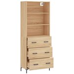 vidaXL Buffet haut Chêne sonoma 69 5x34x180 cm Bois d'ingénierie