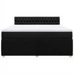 vidaXL Sommier à lattes de lit avec matelas Noir 180x200 cm Tissu