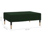 vidaXL Repose-pied Vert foncé 78x56x32 cm Velours