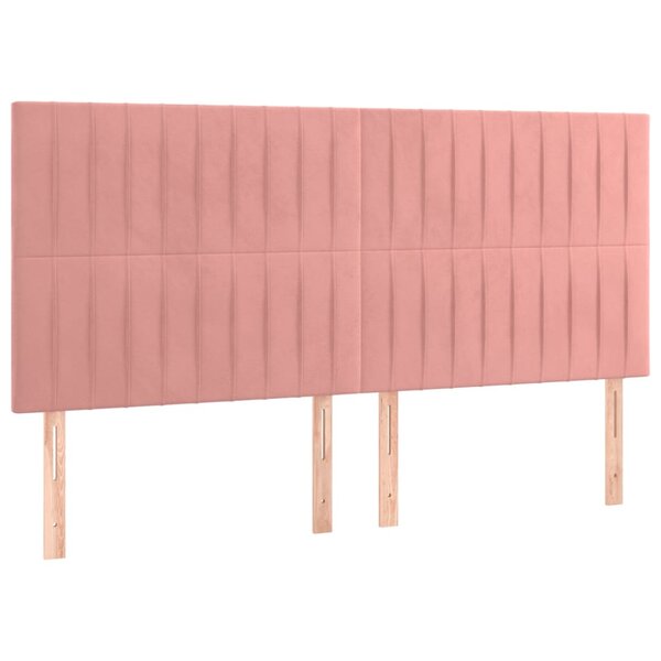 vidaXL Têtes de lit 4 Pièces Rose 80x5x78/88 cm Velours
