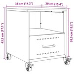 vidaXL Table de chevet anthracite 36x39x43 5 cm acier