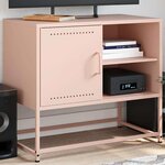 vidaXL Meuble TV rose 68x39x60 5 cm acier