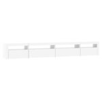 vidaXL Meuble TV avec lumières LED Blanc 270x35x40 cm