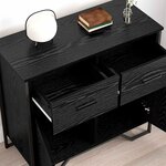 vidaXL Buffet Chêne noir 79.5 x 35.5 x 74.5 cm Bois d'ingénierie