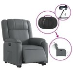 vidaXL Fauteuil inclinable électrique gris similicuir