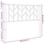 vidaXL Tête de lit métal blanc 100 cm