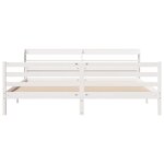 vidaXL Cadre de lit avec tête de lit sans matelas blanc 200x200 cm