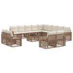 vidaXL Ensemble de canapé de jardin 14 Pièces Beige et blanc crème