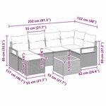 vidaXL Ensemble de Canapés de Jardin 7 Pièces Beige  gris clair Grand