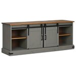VidaXL Meuble TV HALDEN 2 portes coulissantes gris 150x40x60 cm