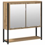 vidaXL Ensemble de mobilier de salle de bain avec étagère 2 Pièces Marron