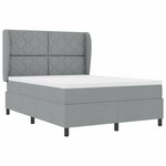 vidaXL Lit à ressorts avec matelas Gris clair 140 x 190 cm tissu