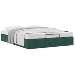 vidaXL Cadre de lit ottoman sans matelas vert foncé 140x200 cm velours