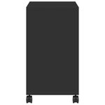 vidaXL Table d'appoint avec roues noir 50x30x55 cm bois d'ingénierie