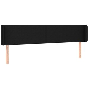 vidaXL Tête de lit avec oreilles Noir 163x16x78/88 cm Tissu