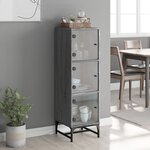 vidaXL Buffet avec portes en verre sonoma gris 35x37x120 cm