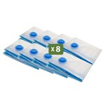 Pack and Move - Lot 8 Housses Rangement Sous Vide - Taille S 50 x 70 cm - Sac de Compression - Vêtements Pull Hiver - Petit Format - Fermeture Zip