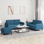 vidaXL Ensemble de canapés 3 Pièces bleu velours