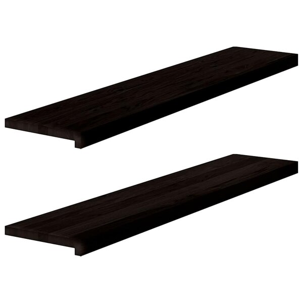 vidaXL Marches d'escalier 2 Pièces marron foncé 120x30x2 cm chêne massif
