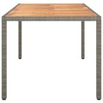 vidaXL Table de jardin pour repas Gris 150 x 90 x 75 cm Poly rotin