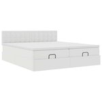 VidaXL Cadre de lit ottoman avec matelas blanc 200x200 cm similicuir