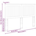 vidaXL Tête de lit Chêne noir 140 cm Bois d'ingénierie