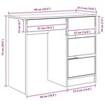 vidaXL Bureau Bois ancien 90 x 37 5 x 75 cm Bois d'ingénierie