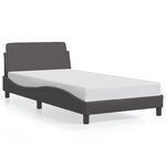 vidaXL Cadre de lit sans matelas gris 100x200 cm similicuir