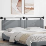 vidaXL Tête de lit suspendue Gris clair Tissu