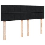vidaXL Sommier à lattes de lit et matelas Noir 160x200 cm Velours
