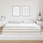 vidaXL Cadre de lit surélevé Blanc 213.5 x 104 x 9 cm Pin massif