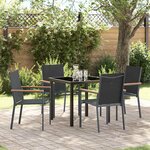 vidaXL Ensemble de salle à manger pour jardin 5 Pièces Noir