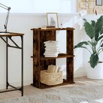 vidaXL Bibliothèque 3 niveaux chêne fumé 60x30x80 cm bois d'ingénierie