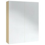 vidaXL Armoire à miroir de salle de bain 60x15x75cm MDF Blanc et chêne