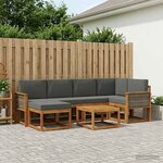 vidaXL Ensemble de canapés d'extérieur 7 Pièces Naturel et Anthracite