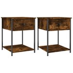 vidaXL Tables de chevet 2 Pièces chêne fumé 44x45x58 cm bois d’ingénierie